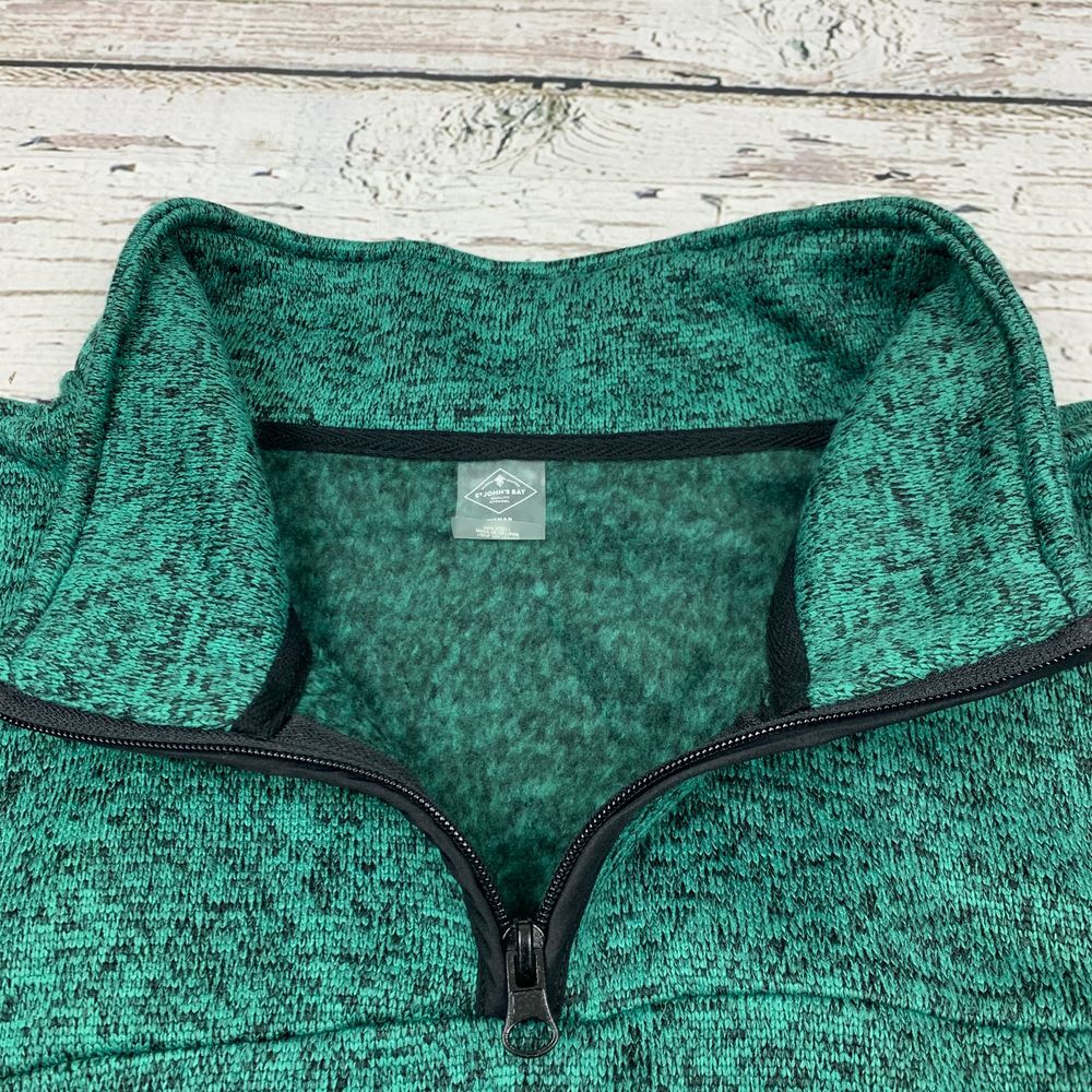 St John's Bay Quarter‎ Zip Pullover Sweater Cadium Green Black [Size4X] NWT - Picture 10 of 10
